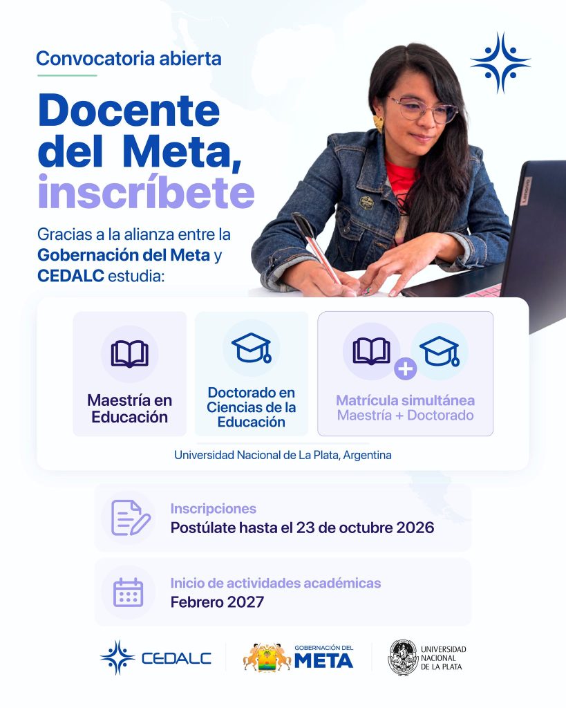 Docentes del Meta: esta oportunidad es para seguir creciendo. 🎓

Gracias a la alianza entre la Gobernación del Meta y CE